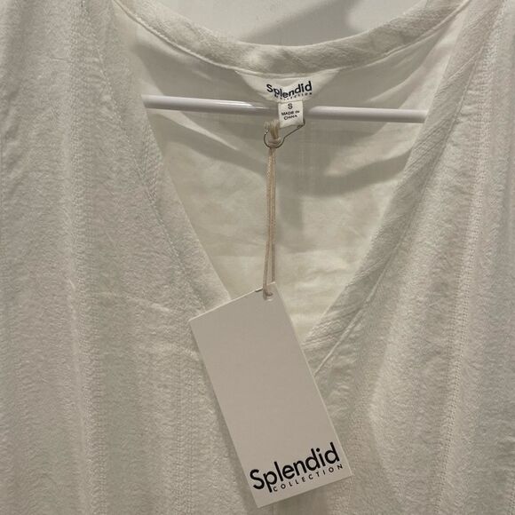 Splendid Northstar Tiered Cotton Buttons Down Maxi Dress In White.Size S - Picture 8 of 15